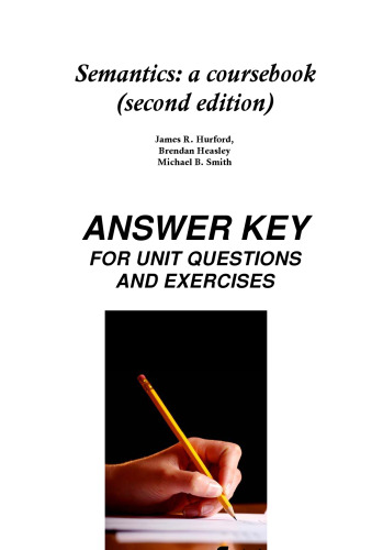 Only Answer Key to Semantics: A Coursebook