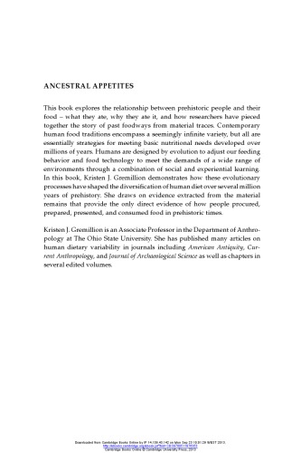 Ancestral Appetites: Food in Prehistory