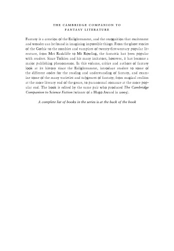 The Cambridge Companion to Fantasy Literature