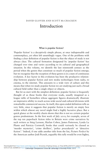 The Cambridge Companion to Popular Fiction