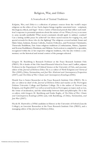Religion, War, and Ethics: A Sourcebook of Textual Traditions
