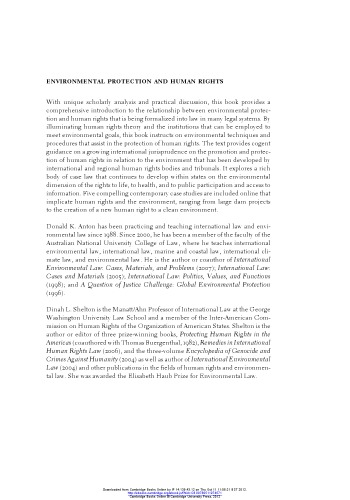 Environmental Protection and Human Rights