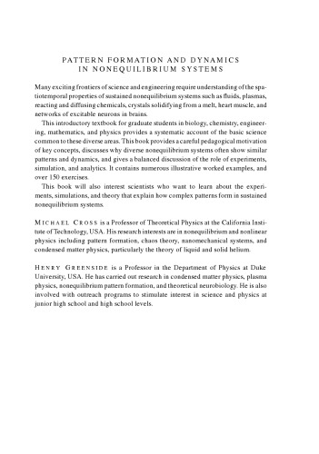 Pattern Formation and Dynamics in Nonequilibrium Systems
