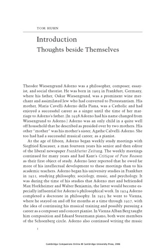 The Cambridge Companion to Adorno