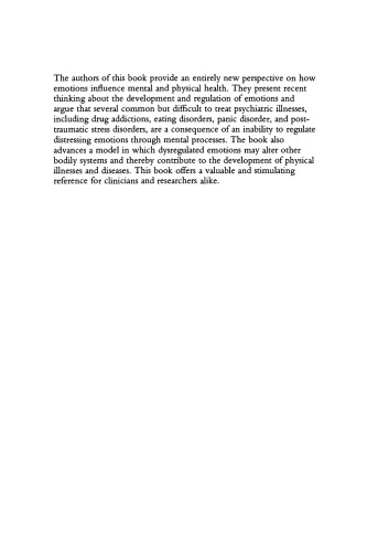 Disorders of Affect Regulation: Alexithymia in Medical and Psychiatric Illness
