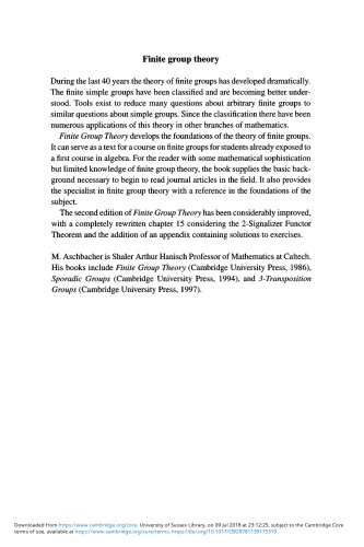 Finite group theory