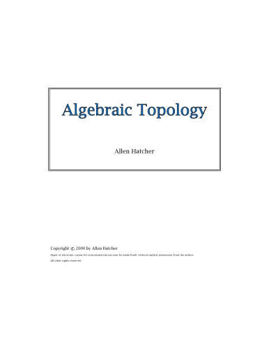 Algebraic topology