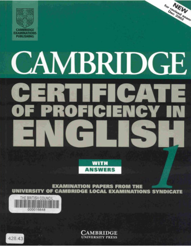 Cambridge Certificate of Proficiency in English 5 Self Study Pack: Examination Papers from University of Cambridge ESOL Examinations