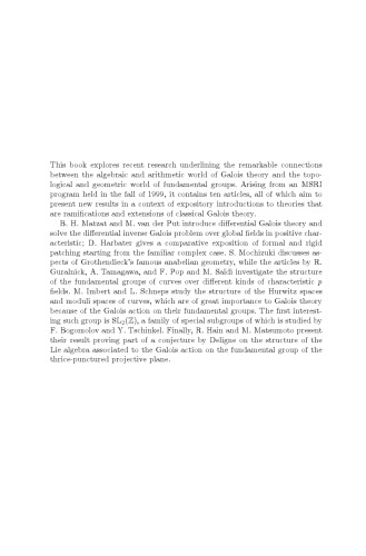 Galois Groups and Fundamental Groups (Mathematical Sciences Research Institute Publications, Series Number 41)