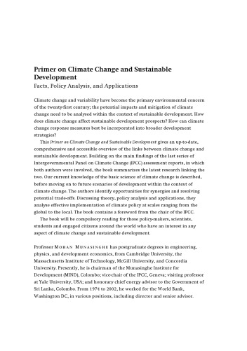 Primer on Climate Change and Sustainable Development: Facts, Policy Analysis, and Applications