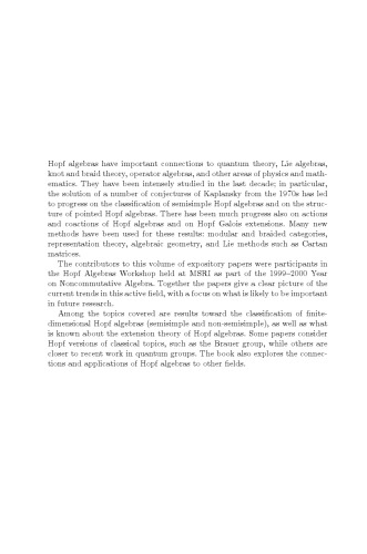 New Directions in Hopf Algebras (Mathematical Sciences Research Institute Publications, Vol. 43)
