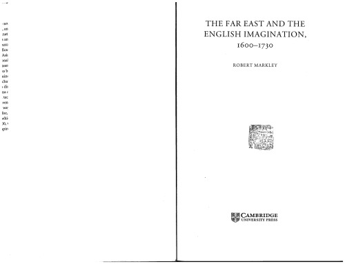 The Far East and the English Imagination, 1600-1730