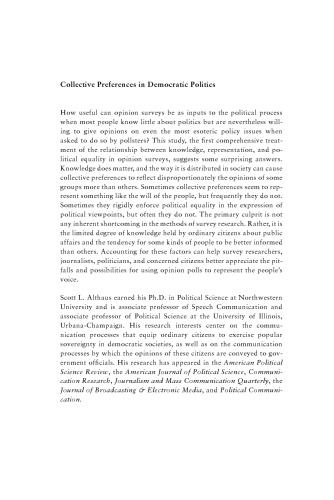 Collective Preferences in Democratic Politics: Opinion Surveys and the Will of the People