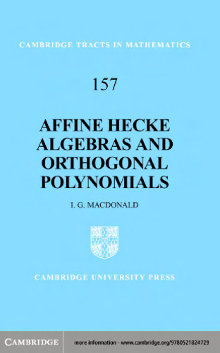 Affine Hecke algebras and orthogonal polynomials