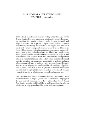 Missionary Writing and Empire, 1800-1860