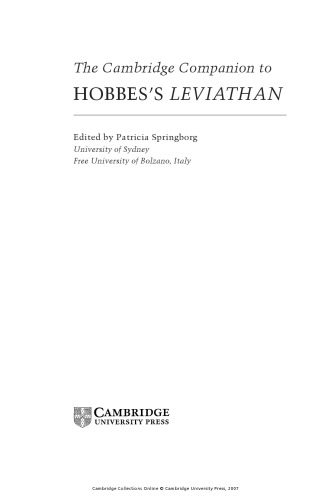 The Cambridge Companion to Hobbes's Leviathan