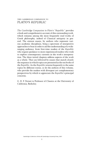The Cambridge Companion to Plato's Republic