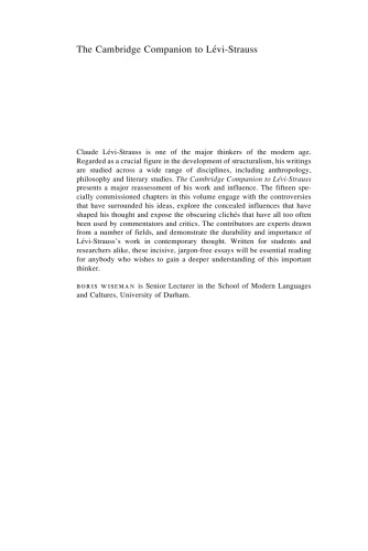 The Cambridge Companion to Lévi-Strauss