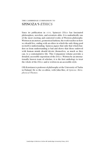 The Cambridge Companion to Spinoza's Ethics (Cambridge Companions to Philosophy)