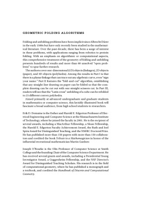 Geometric Folding Algorithms Linkages, Origami, Polyhedra