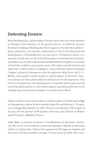 Defending Einstein: Hans Reichenbach’s Writings on Space, Time and Motion