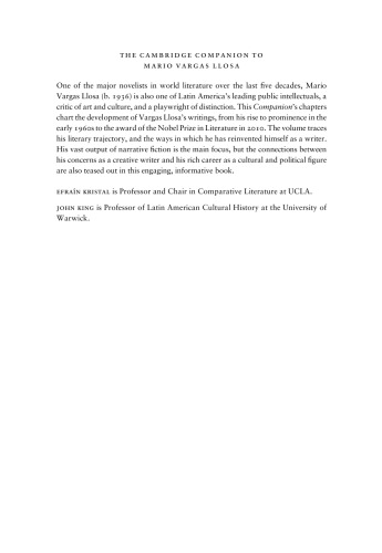 The Cambridge Companion to Mario Vargas Llosa