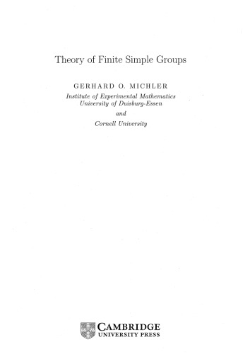Theory of Finite Simple Groups