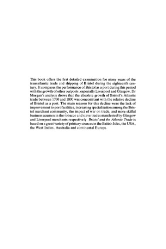 Bristol and the Atlantic Trade in the Eighteenth Century