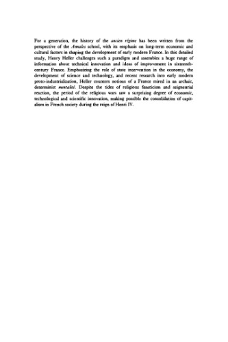 Labour, Science and Technology in France, 1500-1620