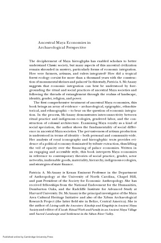 Ancestral Maya Economies in Archaeological Perspective