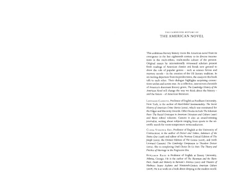 The Cambridge History of the American Novel