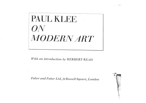 On Modern Art
