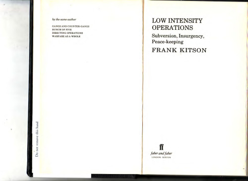 Low-Intensity Operations: Subversion, Insurgency, Peace-Keeping