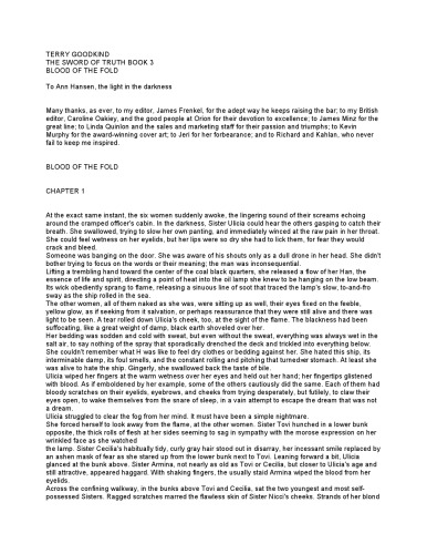 Blood Of The Fold: Book 3: The Sword of Truth