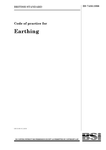 BS 7430:1998 Code of Practice for Earthing