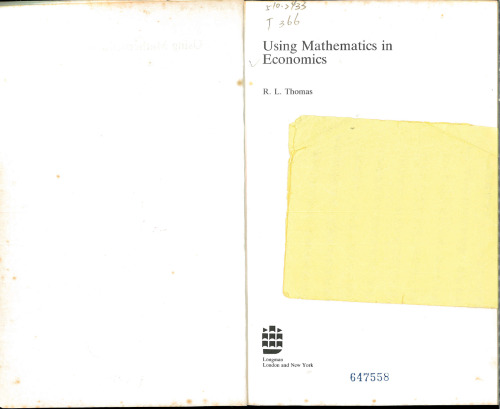Using Mathematics in Economics