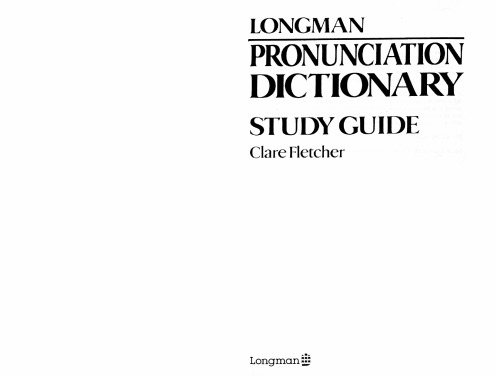 Pronunciation dictionary : study guide