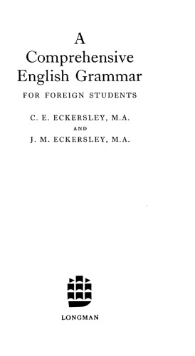 A Comprehensive English Grammar for Foreign Students