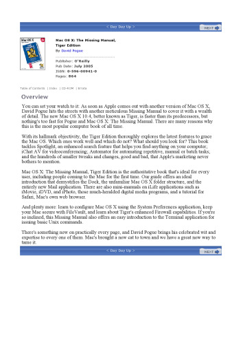 Mac OS X Tiger: Missing Manual