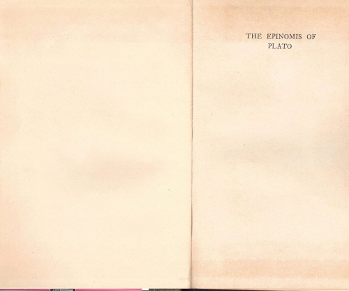 The Epinomis of Plato