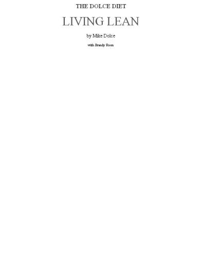 The Dolce Diet: Living Lean
