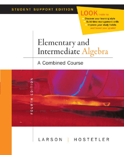 Elementary and Intermediate Algebra, 4th Student Support Edition