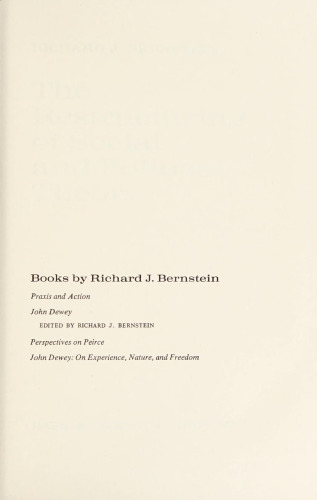The Restructuring of Social and Political Theory