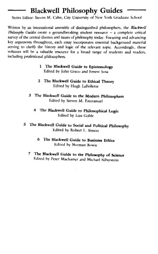 The Blackwell Guide to Philosophical Logic (Blackwell Philosophy Guides)