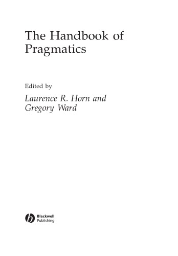 The handbook of pragmatics