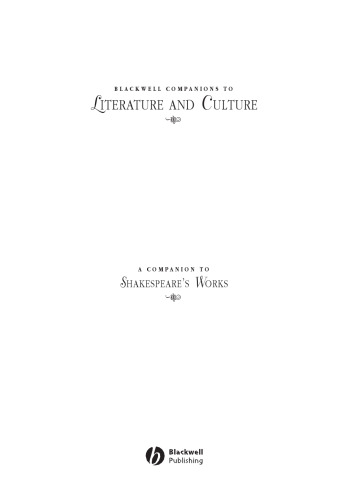 A Companion to Shakespeare's Works: The Comedies