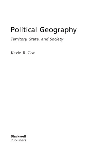 Political Geography: Territory, State and Society