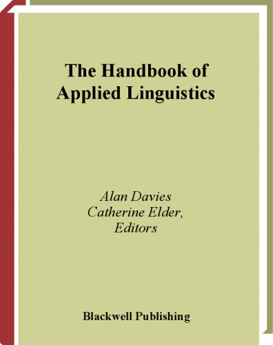 Handbook of Applied Linguistics