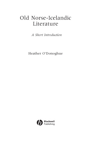 Old Norse-Icelandic Literature: A Short Introduction