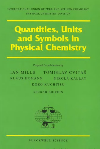 Quantities, Units and Symbols in Physical Chemistry (International Union of Pure and Applied Chemistry)